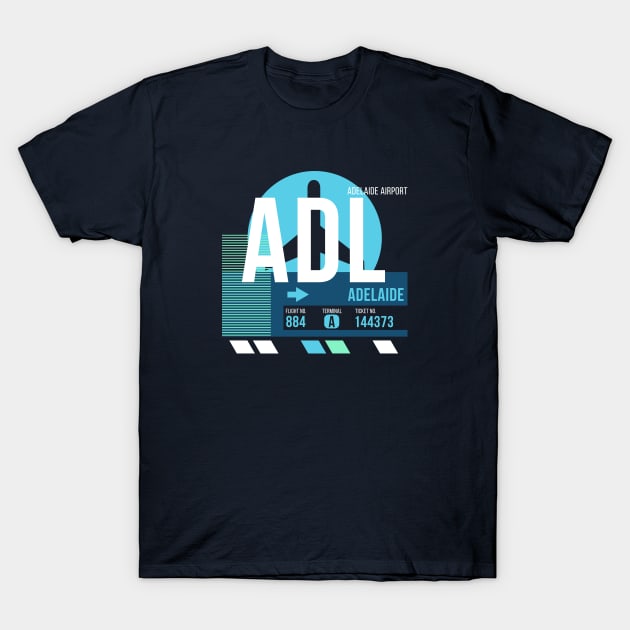 Adelaide (ADL) Airport // Sunset Baggage Tag T-Shirt by Now Boarding